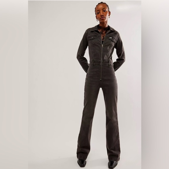 Wrangler Pants - Wrangler Black Denim Catsuit jumpsuit